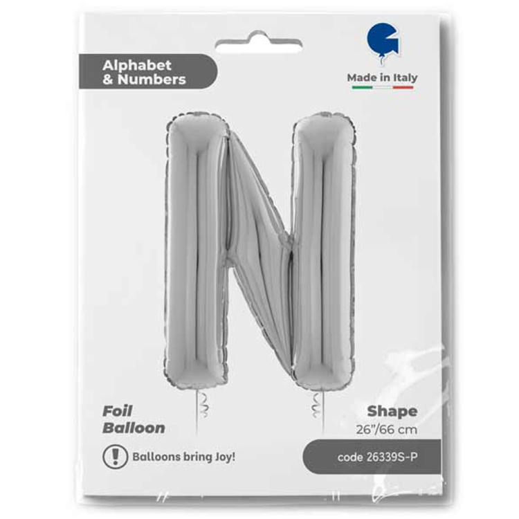 26 Grabo Harf Folyo Balon Gümüş -N- 26 Grabo Harf Folyo Balon Gümüş -N-