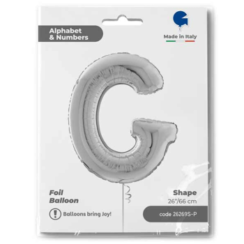 26" Grabo Harf Folyo Balon Gümüş -G- 26" Grabo Harf Folyo Balon Gümüş -G-