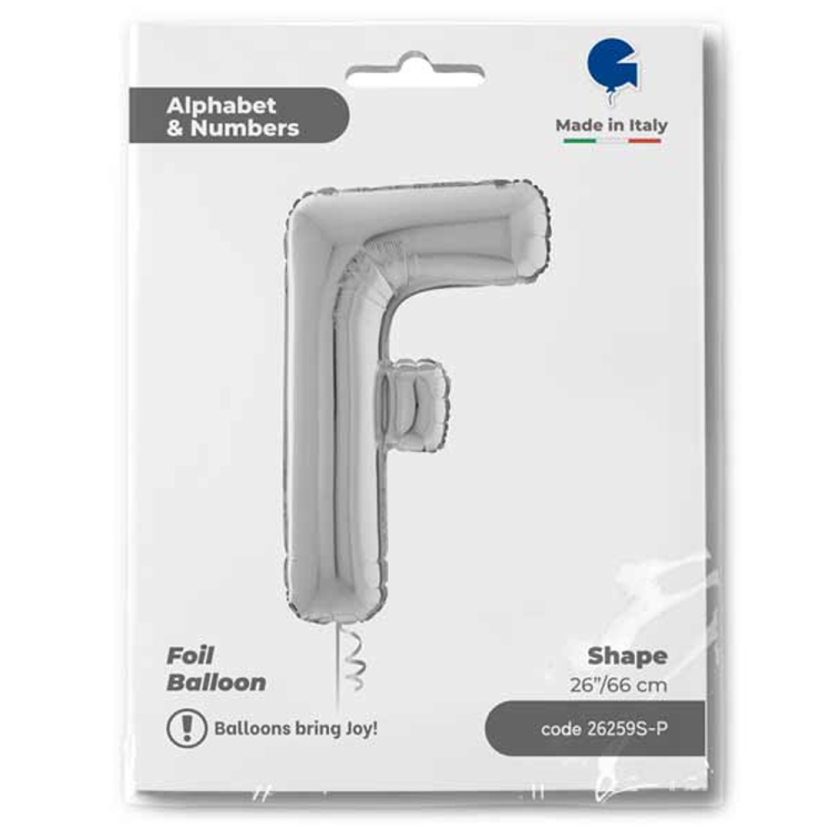 26 Grabo Harf Folyo Balon Gümüş -F- 26 Grabo Harf Folyo Balon Gümüş -F-