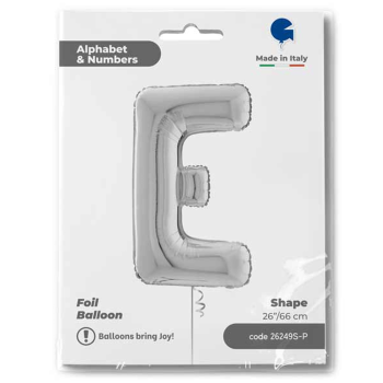 26" Grabo Harf Folyo Balon Gümüş -E- 26" Grabo Harf Folyo Balon Gümüş -E-