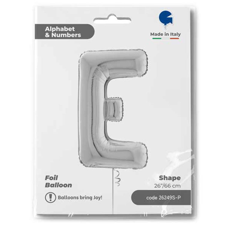 26 Grabo Harf Folyo Balon Gümüş -E- 26 Grabo Harf Folyo Balon Gümüş -E-