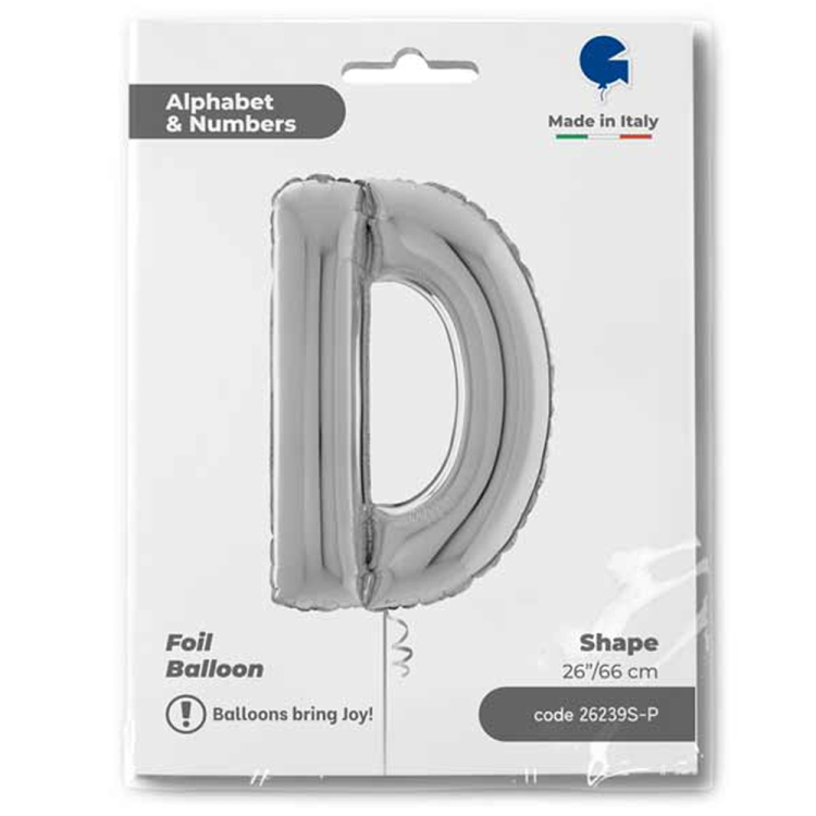 26 Grabo Harf Folyo Balon Gümüş -D- 26 Grabo Harf Folyo Balon Gümüş -D-