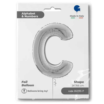 26" Grabo Harf Folyo Balon Gümüş -C- 26" Grabo Harf Folyo Balon Gümüş -C-