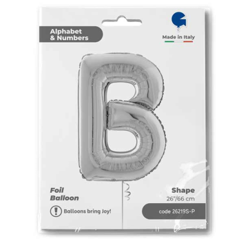 26" Grabo Harf Folyo Balon Gümüş -B- 26" Grabo Harf Folyo Balon Gümüş -B-