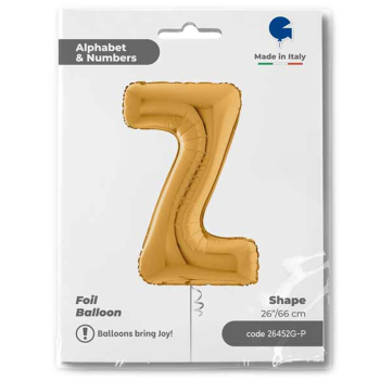 26" Grabo Harf Folyo Balon Altın -Z- 26" Grabo Harf Folyo Balon Altın -Z-