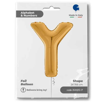 26" Grabo Harf Folyo Balon Altın -Y 26" Grabo Harf Folyo Balon Altın -Y