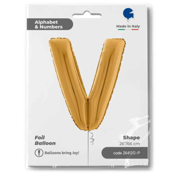 26" Grabo Harf Folyo Balon Altın -V- 26" Grabo Harf Folyo Balon Altın -V-