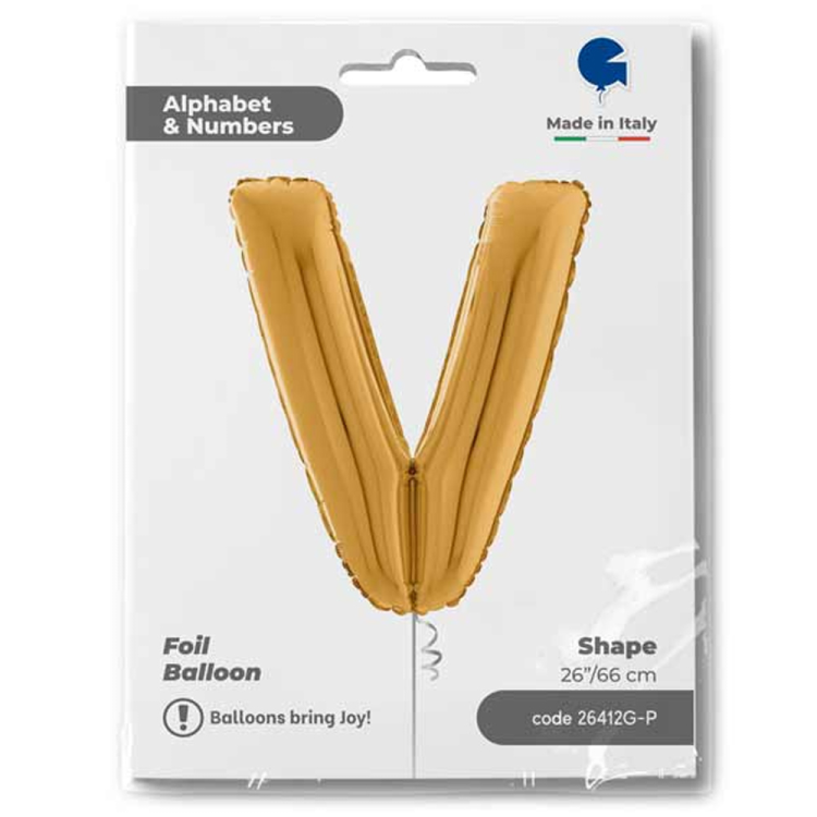 26 Grabo Harf Folyo Balon Altın -V- 26 Grabo Harf Folyo Balon Altın -V-