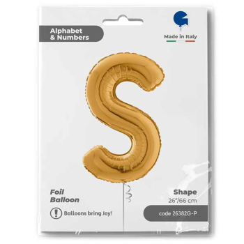 26" Grabo Harf Folyo Balon Altın -S- 26" Grabo Harf Folyo Balon Altın -S-