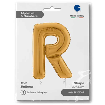 26" Grabo Harf Folyo Balon Altın -R- 26" Grabo Harf Folyo Balon Altın -R-