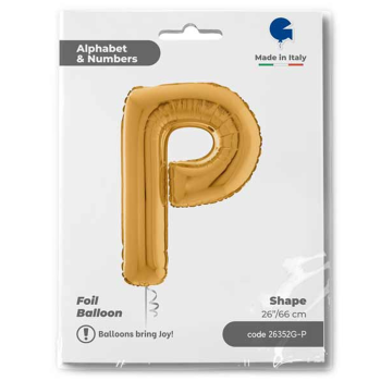 26" Grabo Harf Folyo Balon Altın -P- 26" Grabo Harf Folyo Balon Altın -P-