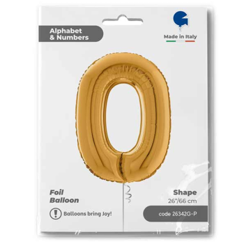 26" Grabo Harf Folyo Balon Altın -O- 26" Grabo Harf Folyo Balon Altın -O-