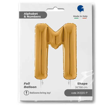 26" Grabo Harf Folyo Balon Altın -M- 26" Grabo Harf Folyo Balon Altın -M-