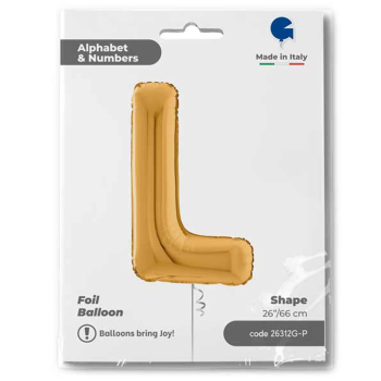 26" Grabo Harf Folyo Balon Altın -L- 26" Grabo Harf Folyo Balon Altın -L-