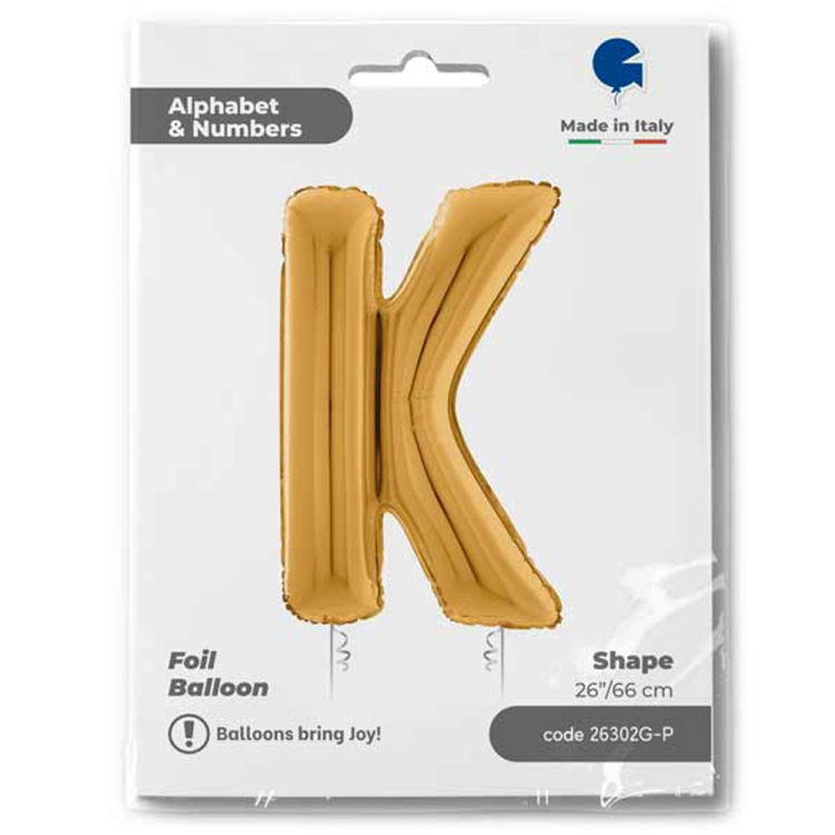 26 Grabo Harf Folyo Balon Altın -K- 26 Grabo Harf Folyo Balon Altın -K-