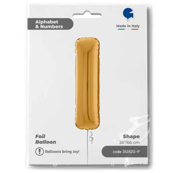 26" Grabo Harf Folyo Balon Altın -I- 26" Grabo Harf Folyo Balon Altın -I-
