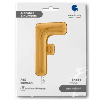 26" Grabo Harf Folyo Balon Altın -F- 26" Grabo Harf Folyo Balon Altın -F-