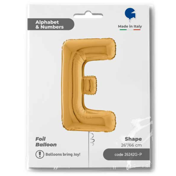 26" Grabo Harf Folyo Balon Altın -E- 26" Grabo Harf Folyo Balon Altın -E-