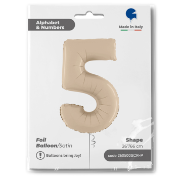 26" Grabo Rakam Folyo Balon Satin Cream -5- 26" Grabo Rakam Folyo Balon Satin Cream -5-