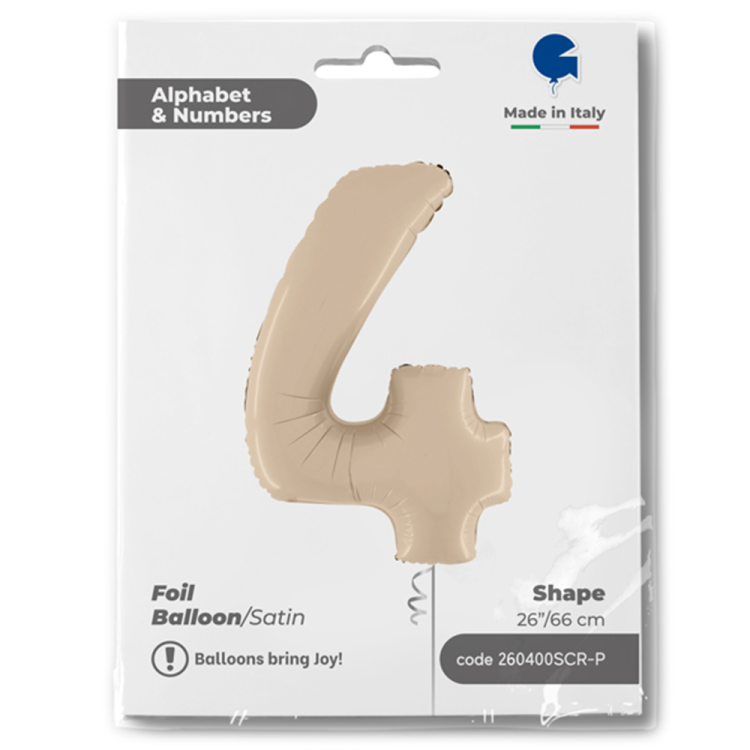 26 Grabo Rakam Folyo Balon Satin Cream -4- 26 Grabo Rakam Folyo Balon Satin Cream -4-