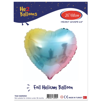 24" Kalp Folyo Balon -Rainbow- 24" Kalp Folyo Balon -Rainbow-
