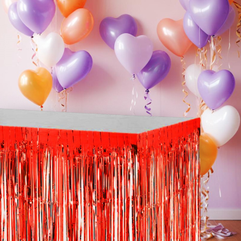 Metalize Masa Eteği -Kırmızı- Metalize Masa Eteği -Kırmızı-