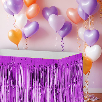 Metalize Masa Eteği -Mor- Metalize Masa Eteği -Mor-