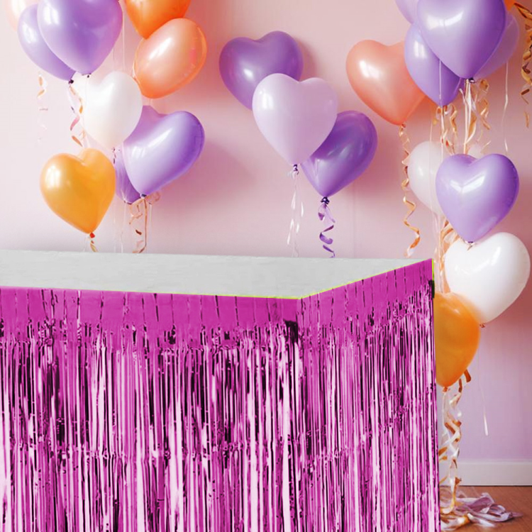 Metalize Masa Eteği -Fuşya- Metalize Masa Eteği -Fuşya-