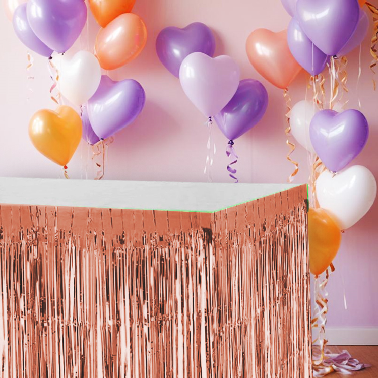 Metalize Masa Eteği -Rose Gold-