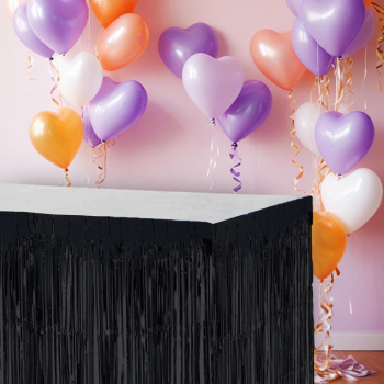 Metalize Masa Eteği -Siyah- Metalize Masa Eteği -Siyah-