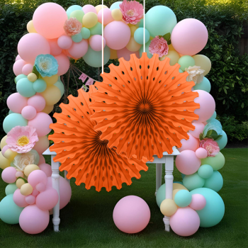 KF072 Turuncu Yelpaze Kağıt Süs 50cm 2li KF072 Turuncu Yelpaze Kağıt Süs 50cm 2li