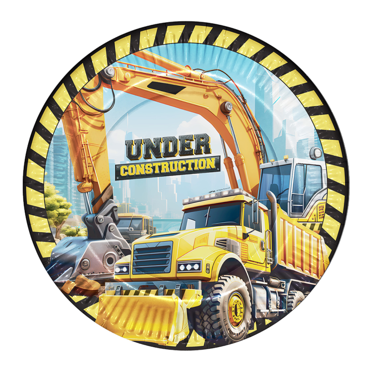 Karton Tabak 23cm 8li -İnşaat Makinaları- Karton Tabak 23cm 8li -İnşaat Makinaları-