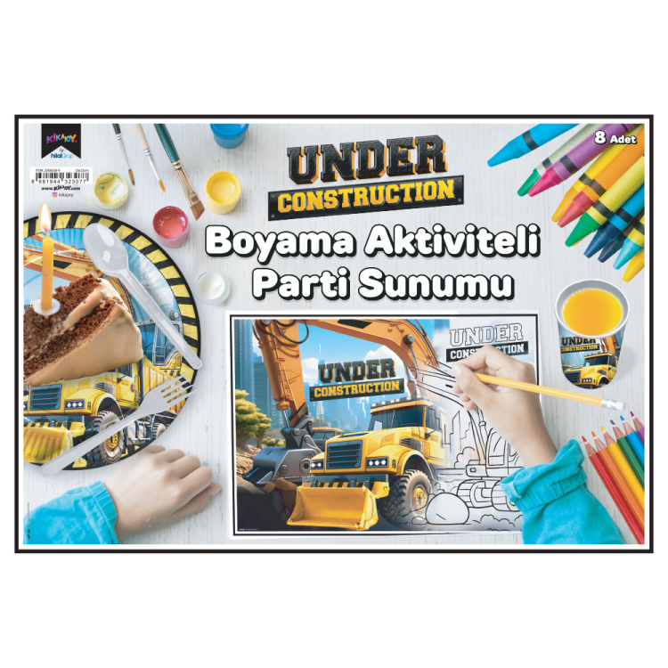 Boyama Aktiviteli Parti Sunumu 8li - İnşaat-