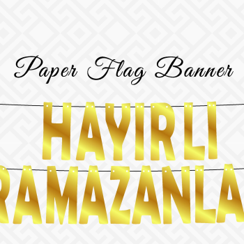 BNR90 Metalize Harf Banner -Hayırlı Ramazanlar- BNR90 Metalize Harf Banner -Hayırlı Ramazanlar-