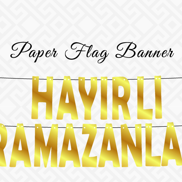BNR90 Metalize Harf Banner -Hayırlı Ramazanlar- BNR90 Metalize Harf Banner -Hayırlı Ramazanlar-