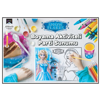Boyama Aktiviteli Parti Sunumu 8li - Snowflakes- Boyama Aktiviteli Parti Sunumu 8li - Snowflakes-