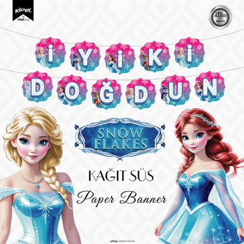 İyi ki Doğdun Harf Afiş -Snowflakes- İyi ki Doğdun Harf Afiş -Snowflakes-