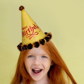 Doğum Günü Parti Şapkası 20cm -Simli Ponponlu- Doğum Günü Parti Şapkası 20cm -Simli Ponponlu-