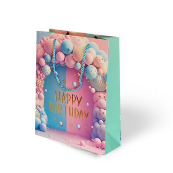 18x24 Lüks Karton Çanta Varak Baskılı -Balon Temalı- 18x24 Lüks Karton Çanta Varak Baskılı -Balon Temalı-