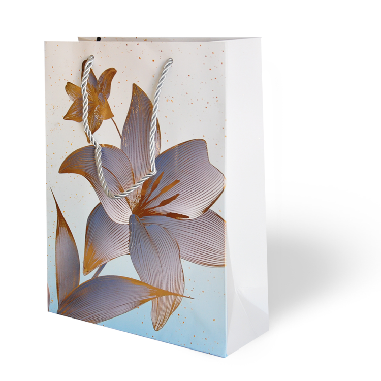 18x24 Lüks Karton Çanta Varak Baskılı -Çiçek Temalı- 18x24 Lüks Karton Çanta Varak Baskılı -Çiçek Temalı-