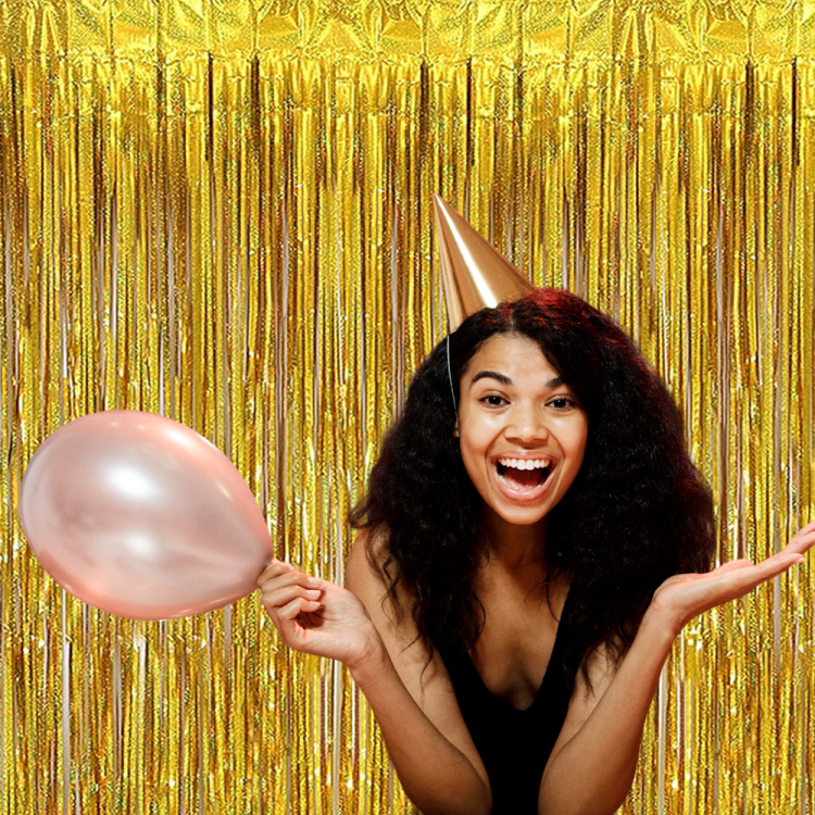 Metalize Arka Fon 100x200cm -Hologramlı Altın- Metalize Arka Fon 100x200cm -Hologramlı Altın-