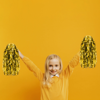 Metalize Gösteri Ponponu 2li -Sarı- Metalize Gösteri Ponponu 2li -Sarı-