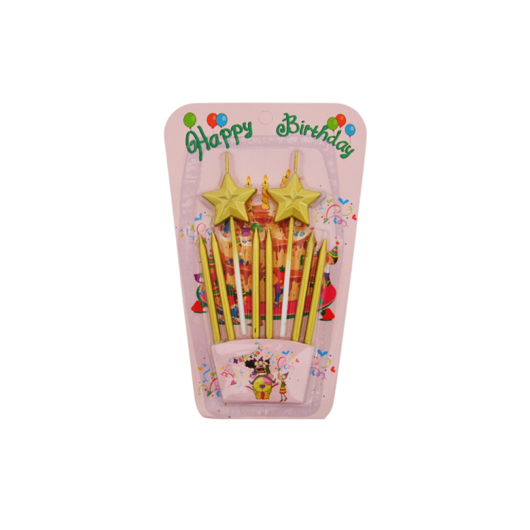 Yıldızlı Doğum Günü Mum Seti -Altın- Yıldızlı Doğum Günü Mum Seti -Altın-