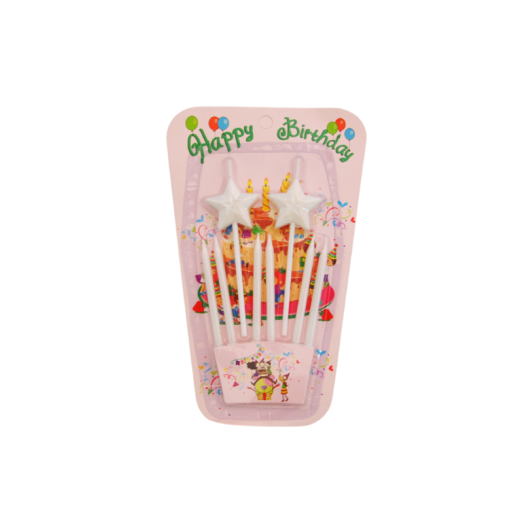 Yıldızlı Doğum Günü Mum Seti -Beyaz- Yıldızlı Doğum Günü Mum Seti -Beyaz-