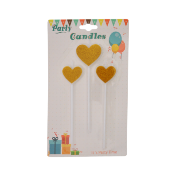 Doğum Simli Mumlar -Altın Kalpler- Doğum Simli Mumlar -Altın Kalpler-