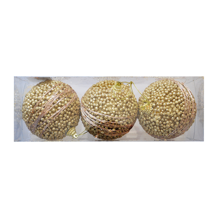 8cm Yılbaşı Ağaç Süsleme Topu 3lü Pvc Kutu