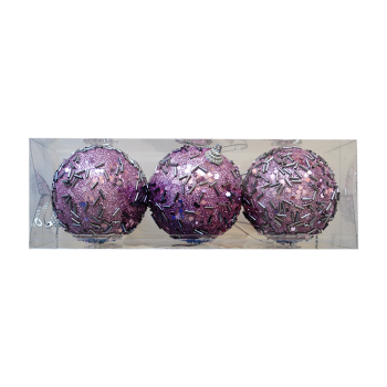 8cm Yılbaşı Ağaç Süsleme Topu 3lü Pvc Kutu 8cm Yılbaşı Ağaç Süsleme Topu 3lü Pvc Kutu