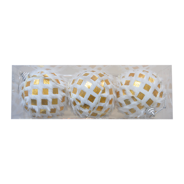 8cm Yılbaşı Ağaç Süsleme Topu 3lü Pvc Kutu