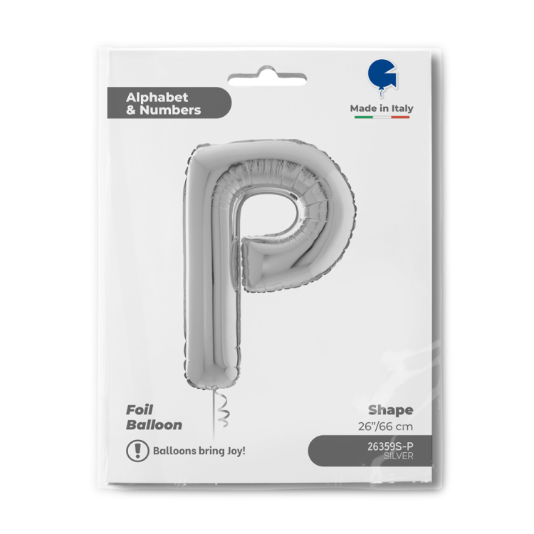 26 Grabo Harf Folyo Balon Gümüş -P- 26 Grabo Harf Folyo Balon Gümüş -P-