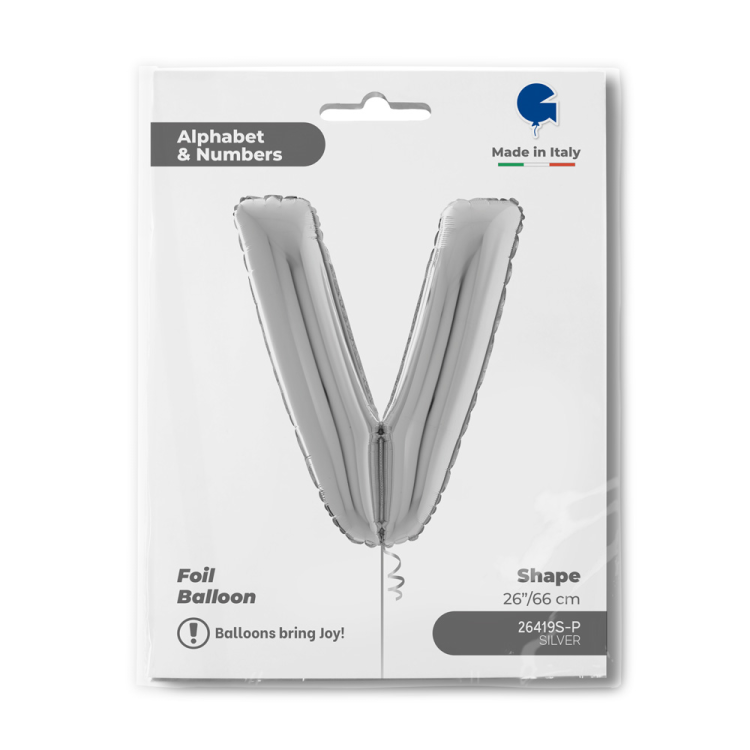 26 Grabo Harf Folyo Balon Gümüş -V- 26 Grabo Harf Folyo Balon Gümüş -V-